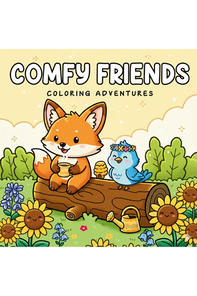 FARCY Comfy Friends 40 Sayfalık Boyama Kitabı ( 21 x 21 cm ) Çocuklar ve Yeti...