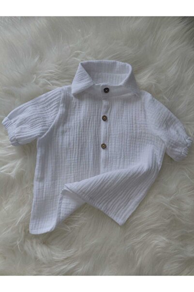 ykr design Erkek bebek çocuk Yeni Doğan Yazlık Müslin Gömlek