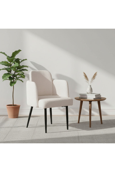 Ebticar Chic Beige & Black Dining Chair