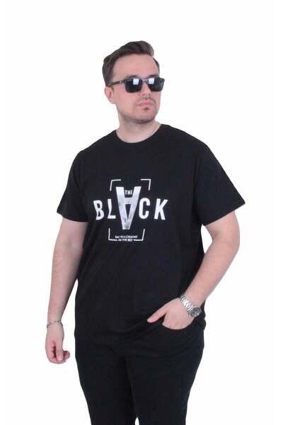 MocGrande Tricou cu gâtul în formă de O pentru bărbați, mărime mare, negru 26...