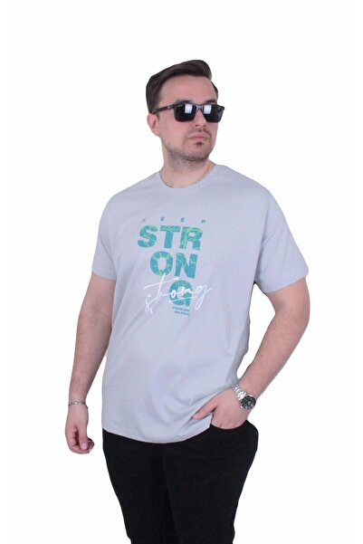 MocGrande Tricou cu gâtul în formă de O pentru bărbați, mărime mare, Strong 2...