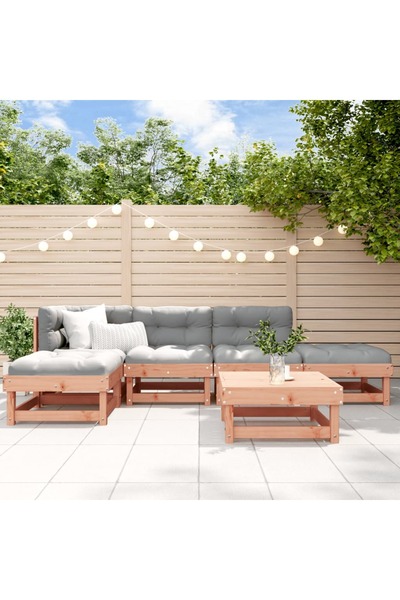 vidaxl Set mobilier de gradina cu perne, 6 piese, lemn masiv Douglas