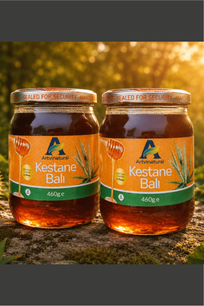 2 Kavanoz Kestane Balı - (460gr x 2)