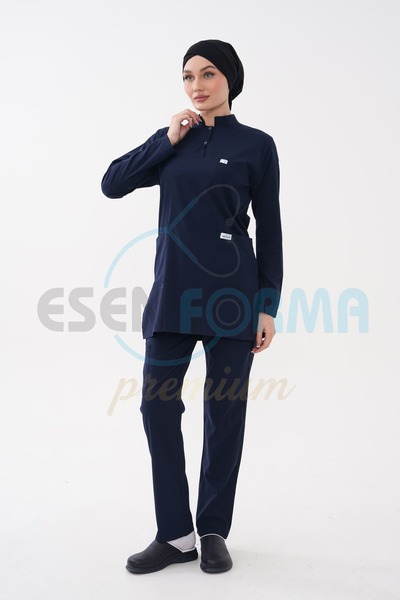 Esen Forma ZARIVA-Tesettür Likralı Scrubs Takım