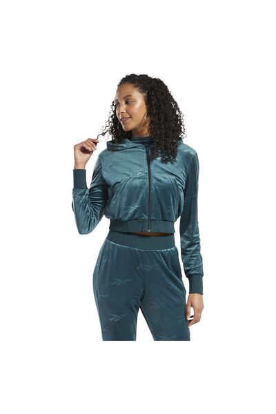 Reebok Cardigan de damă CL Energy Q4 din velur FZ, mărimea M