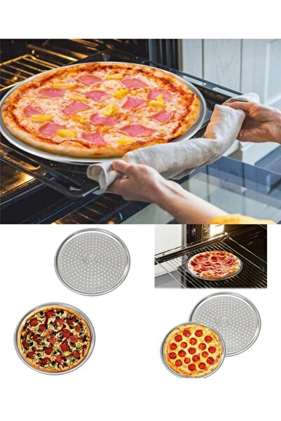 Senz Paslanmaz Çelik Pizza Tepsisi,Delikli Lahmacun Ve Pizza Tavası,Fırın Tep...