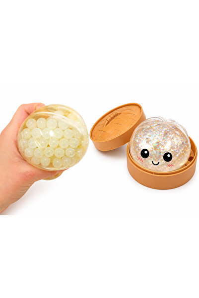 SHOP LIKE A PRO Jucarie Squishy Antistres 9 cm cu Glitter si Beads, Model Moc...