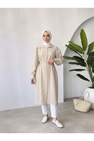 Lunsera Store تونيك طويل بياقة - تونيك كوربا - تونيك حجري