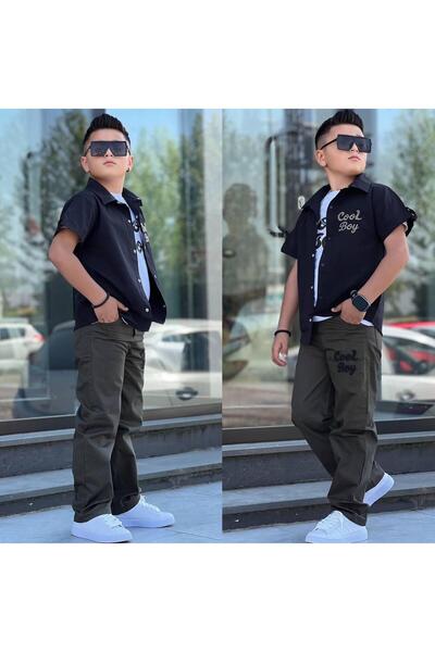 Lucky kidswear KUL MUŠKI SET OD 3 DELA SA VEZENOM KOŠULJOM