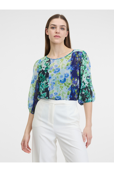 ORSAY Bluză florală albastră de damă