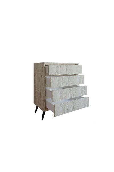 OEM Comodă de dormitor 70x40x86 cm – 4 sertare, MDF melaminat de 18mm, Raftur...