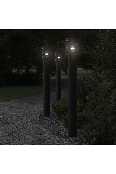 vidaxl Lampa exterioara de podea cu priza, negru, 110 cm, oÈ›el inox