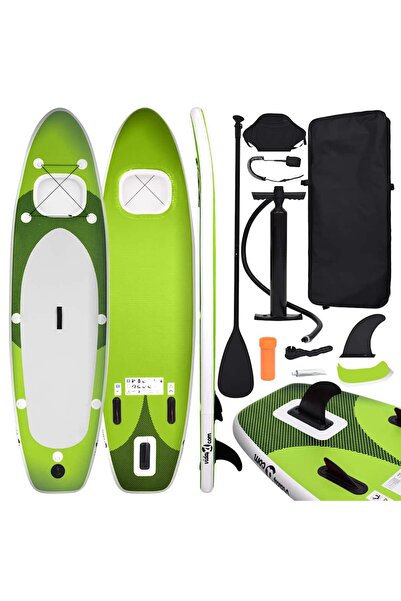 vidaxl Inflatable SUP board set, green, 360x81x10 cm