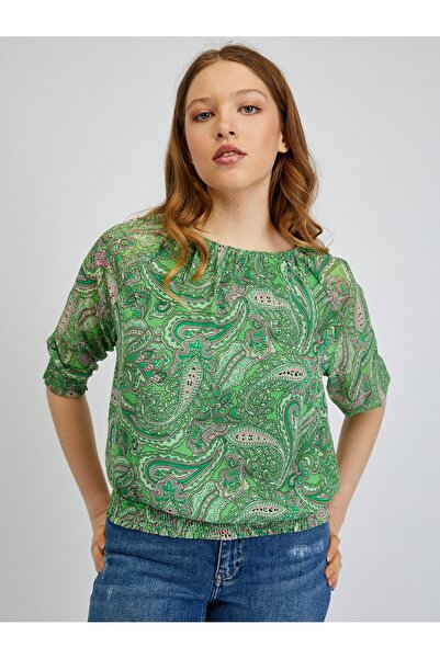 ORSAY Bluză verde de damă cu model
