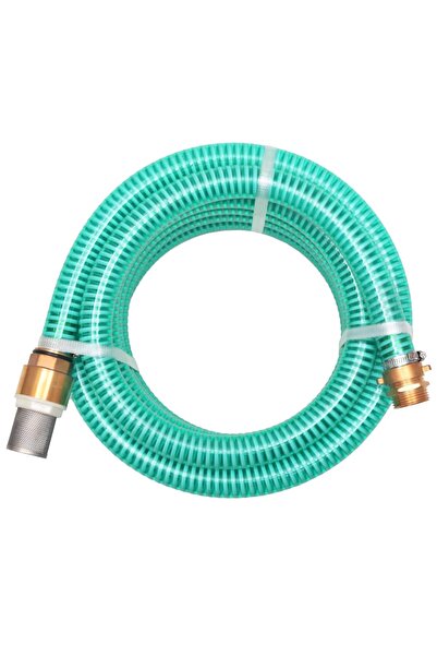 vidaxl Furtun de aspiratie, conectori de alama, 15 m, 25 mm, verde