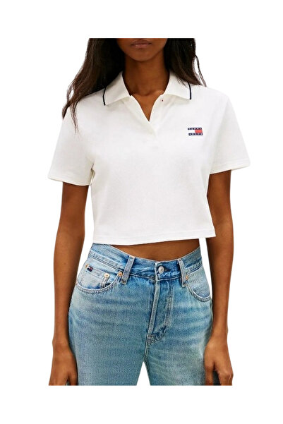 Tommy Hilfiger Γυναικείο Polo Λευκό Tommy Jeans DW0DW21363-YBL