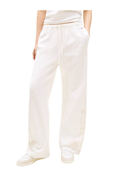Tommy Hilfiger Γυναικείο Παντελόνι Off White Tommy Jeans DW0DW22287-YBH