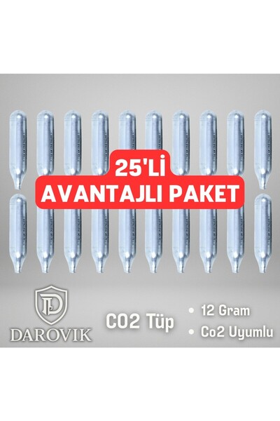 Darovik Co2 Havalı Tüp 25'li Avantaj Co2 Tüpü (25 Adet)