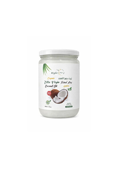 RIGHT DIET زيت جوز الهند العضوي البكر الممتاز المعصور على البارد والخالي من ا...