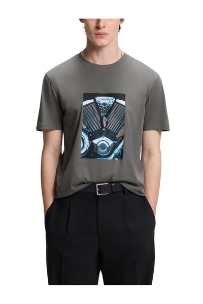 HUGO Ανδρικό Dostino T-shirt Γκρι 50557674-025
