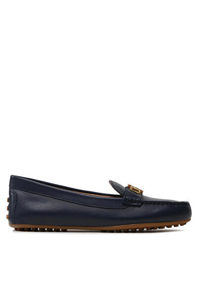 Ralph Lauren Γυναικεία Δερμάτινα Barnsbury Loafers Navy Μπλε 802852847007-NAVY