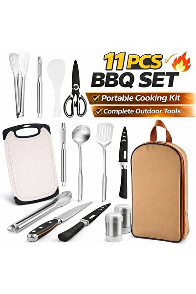 EasyLife Portable Camping Cooking Utensil Set Outdoor BBQ Kitchen Tool Kit wi...
