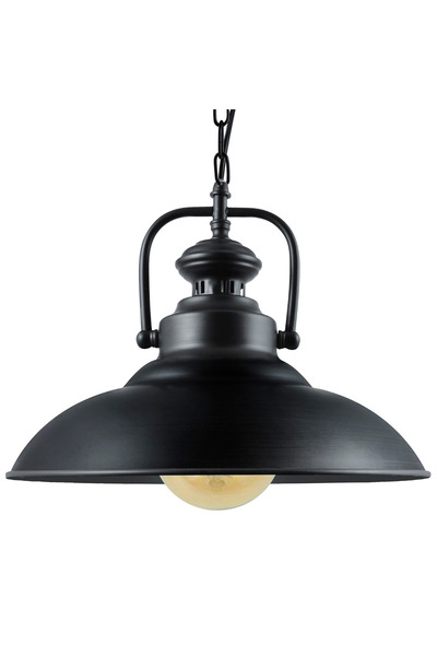 Polux Lampă suspendată de tavan ICELAND din aluminiu negru, Ø31cm, cu lanț de...