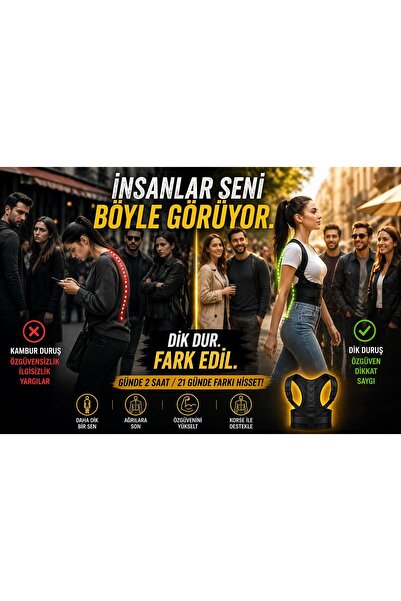 Q-İN Dik Duruş Korsesi Sırt Korsesi Kamburluk Önleyici Medikal Bel Korsesi Unisex Dik Durma Korsesi