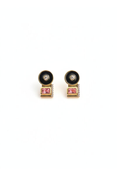mischa jewelry Black Modern Art Gold Earrings