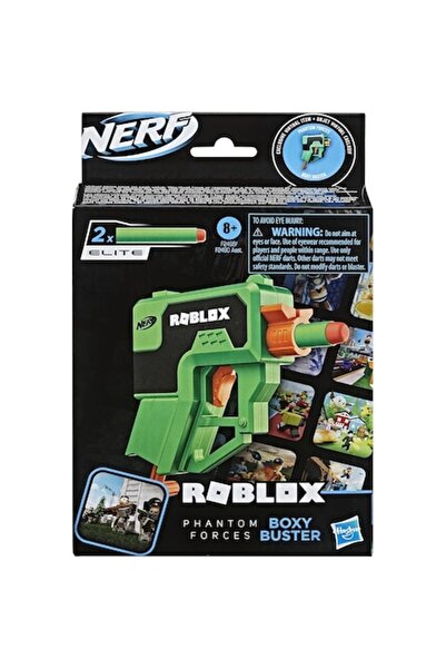 Nerf Roblox MicroShots Boxy Buster Blaster, compact, cu încărcare frontală, t...