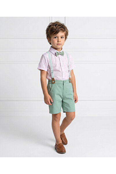 Mark & Mia Printed Short Sleeves Party Suit - Green/White