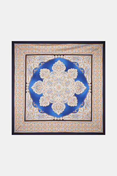 Vakko AÇIK MAVİ ETNİK DESENLİ TWILL EŞARP