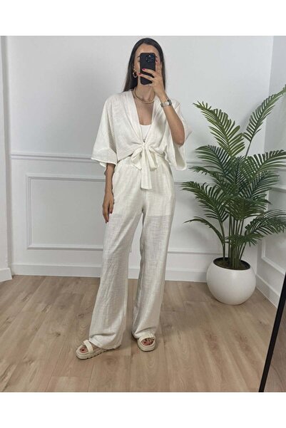 Myrum butik Nish Ekru Kimonolu Takım