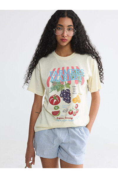 LC Waikiki Tricou de damă cu guler rotund și imprimeu California