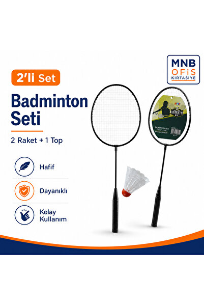 Puti Profesyonel Görünümlü Badminton Raket Seti - 2 Raket 1 Top - Piknik, Bah...