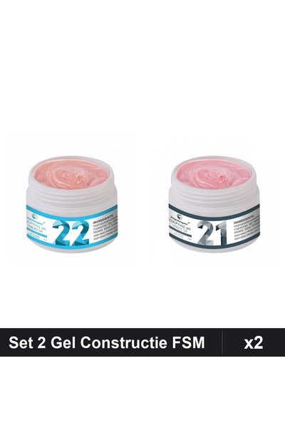 Makeup Set 2 Gel Constructie UV LED FSM 15g, Nuante 21 22, Manichiura Unghii
