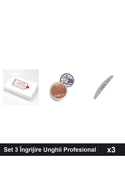 Makeup Set 3 Îngrijire Unghii - Gel Constructie FSM 15g, Pila EMMA 150/240, Ș...