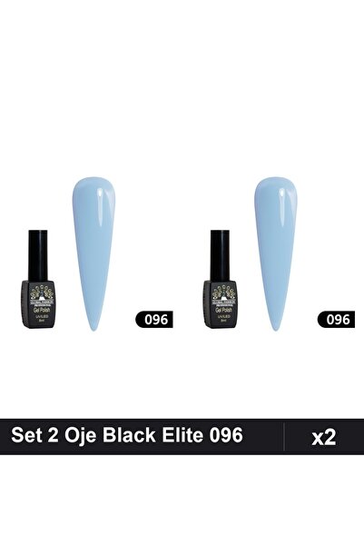 Makeup Set 2 Oje Semipermanente Black Elite 8ml, Nuanta 096, Manichiura UV/LED