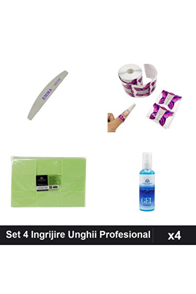 Makeup Set 4 Ingrijire Unghii Profesional, Pila 120/150, Sablon Fluture, Serv...