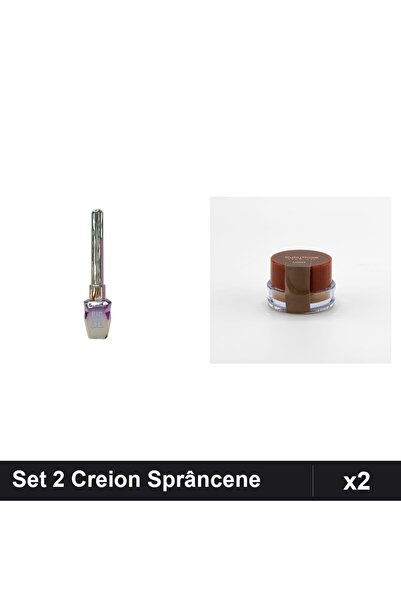 Makeup Set 2 Creion Sprâncene Kiss Beauty Big Eye Negru + Gel Ruby Rose Light
