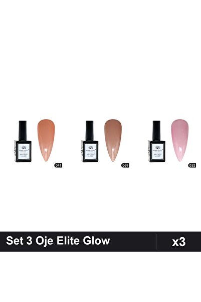 Makeup Set 3 Oje Semipermanente Global Fashion Elite Glow 15ml, Nuante 041 06...
