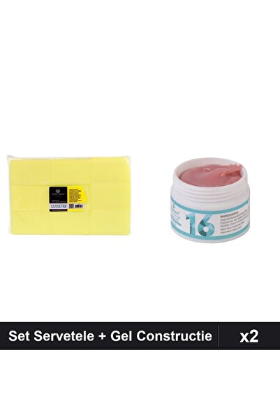 Makeup Set 2 Constructie Unghii: 900buc Servetele Fara Scame Galben + Gel UV ...