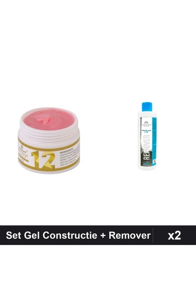 Makeup Set 2 Gel Constructie UV LED FSM 15g + Remover Semipermanent 1000ml Ma...