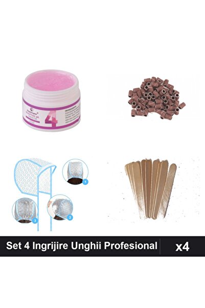 Makeup Set 4 Unghii Gel UV LED - Constructie, Rezerve Smirghel, Casca Balayag...