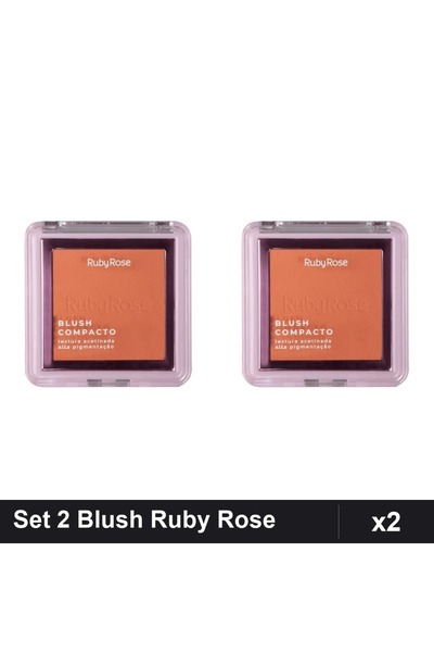 Makeup Set 2 Blush Compact Ruby Rose BL 10, 7.3g, Fard Obraz Profesional, Nua...