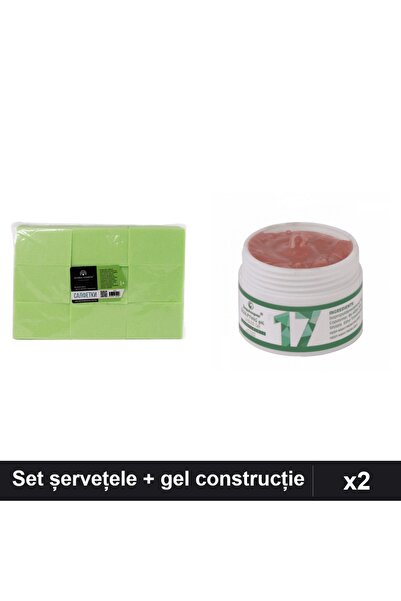 Makeup Set 2 Îngrijire Unghii: 900buc Șervețele Fără Scame Verde + Gel Constr...