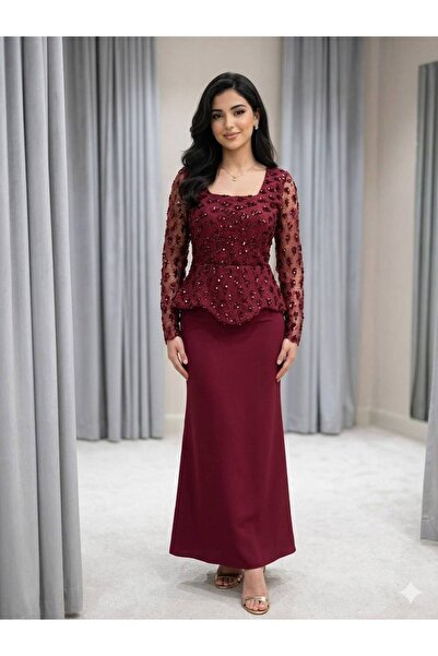 To Be burgundy evening dress