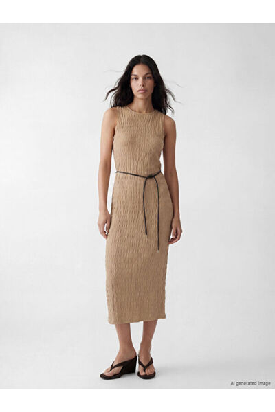 LC Waikiki Timeless Clothing & Timeless Choices Zero Roba Collar Belted Textu...