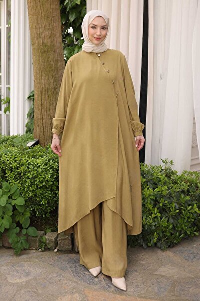 İmajButik Set tunică și pantaloni verde ulei