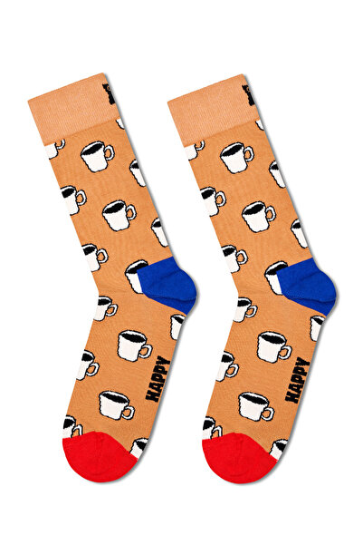 Derimod Happy Socks Men's White Patterned Cotton Socks P001713